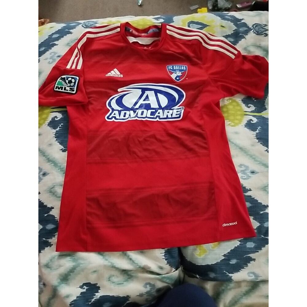 FC Dallas MLS Adidas Men's White #24 Red Size Medium Advocare
